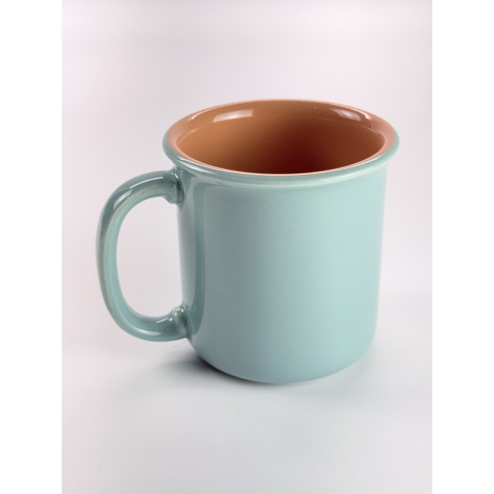 Italian Pagnossin Coffee Mug Turquoise/Teal Terracotta/salmon Tea Cup